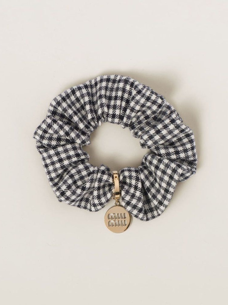 Gingham wool scrunchie, Miu Miu