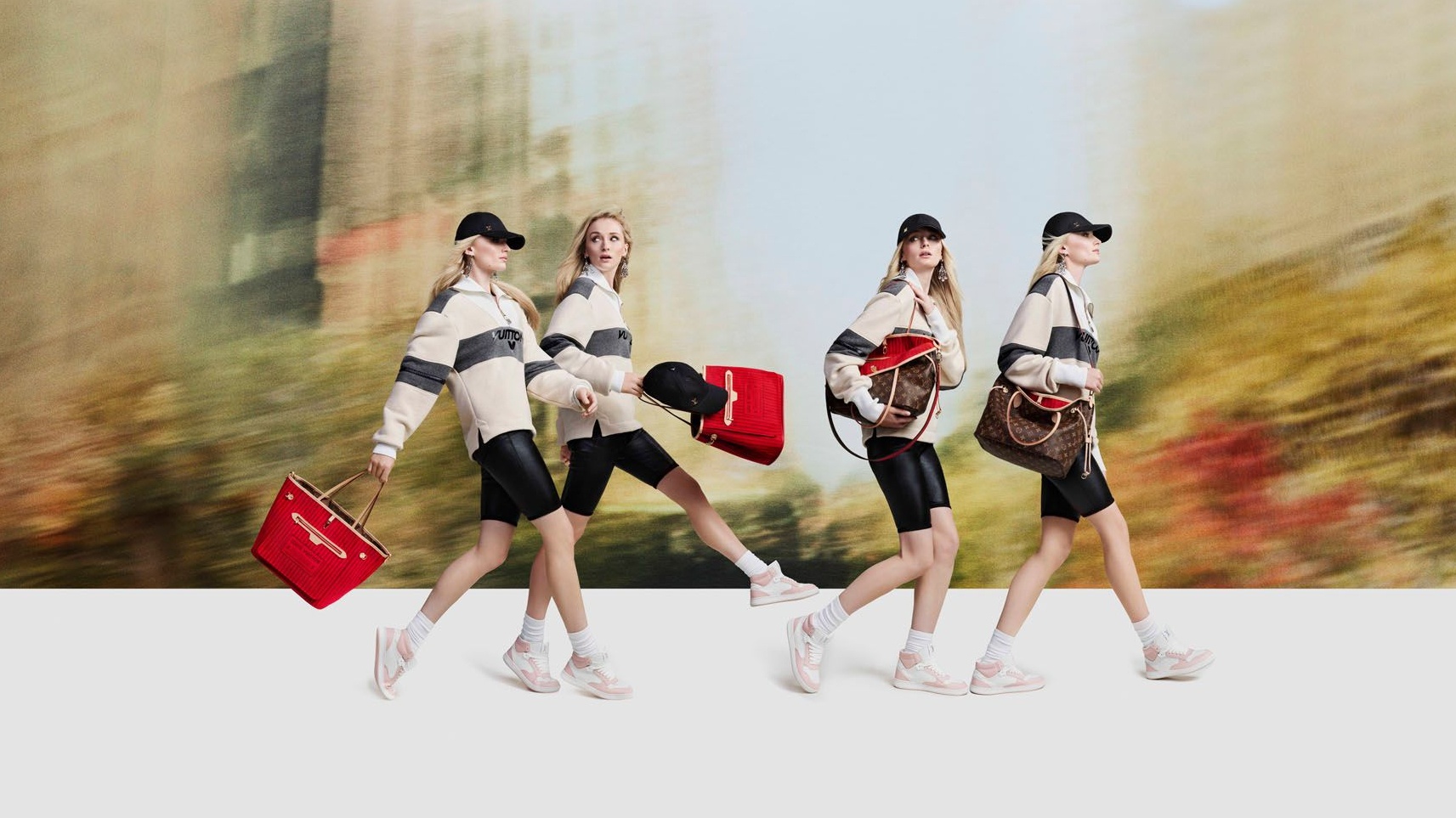 Sophie Turner stars in a Louis Vuitton campaign for the Neverfull Inside Out Tote