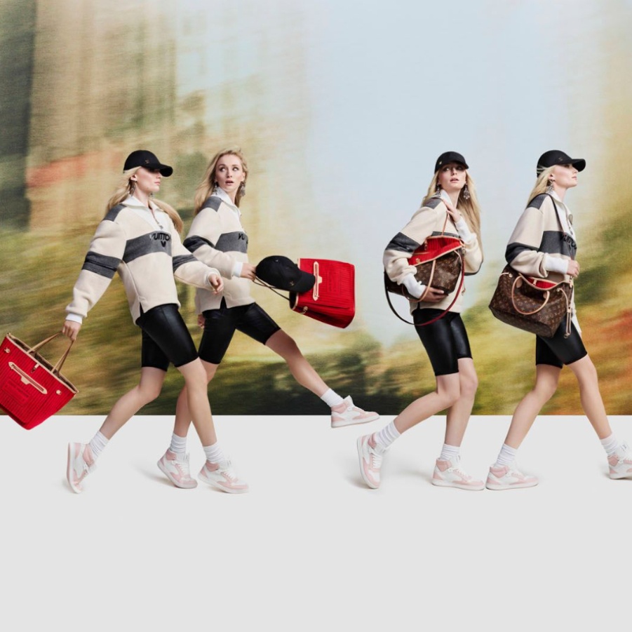 Sophie Turner stars in a Louis Vuitton campaign for the Neverfull Inside Out Tote