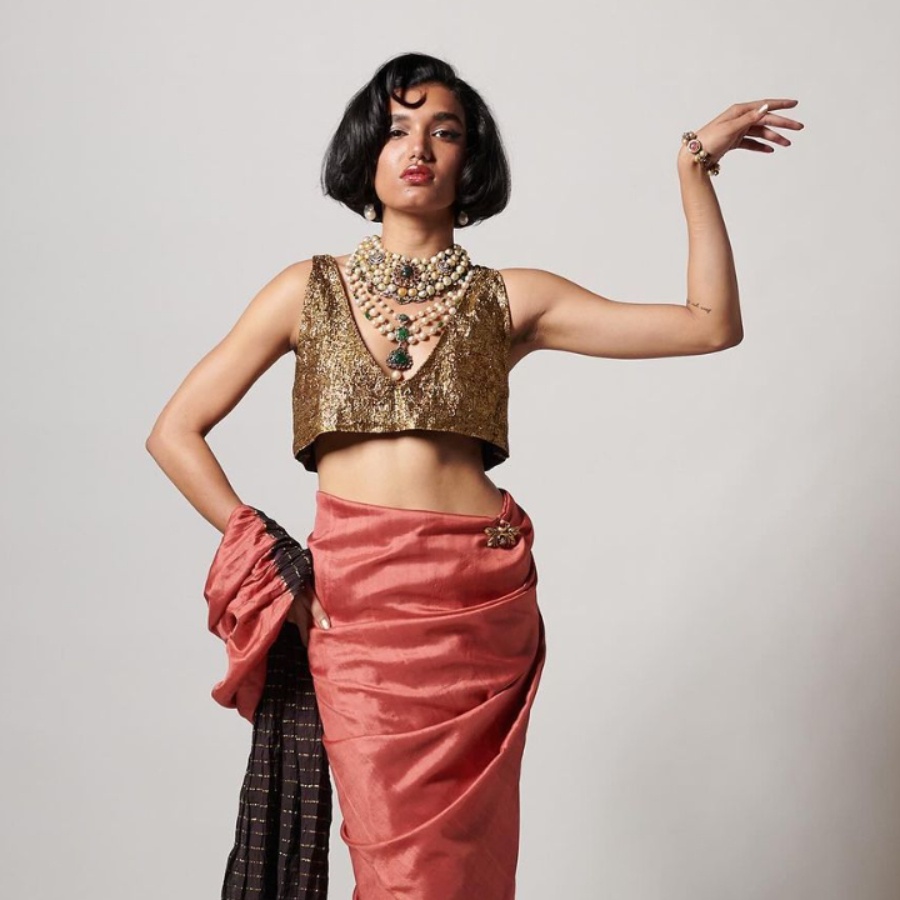 A model in a saree by Re-Ceremonial