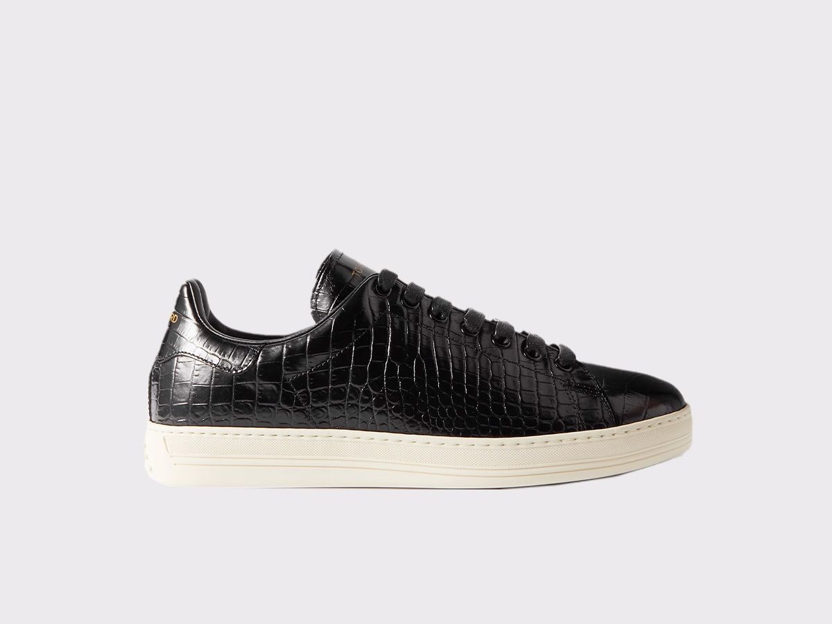 Tom Ford printed croc Warwick sneakers