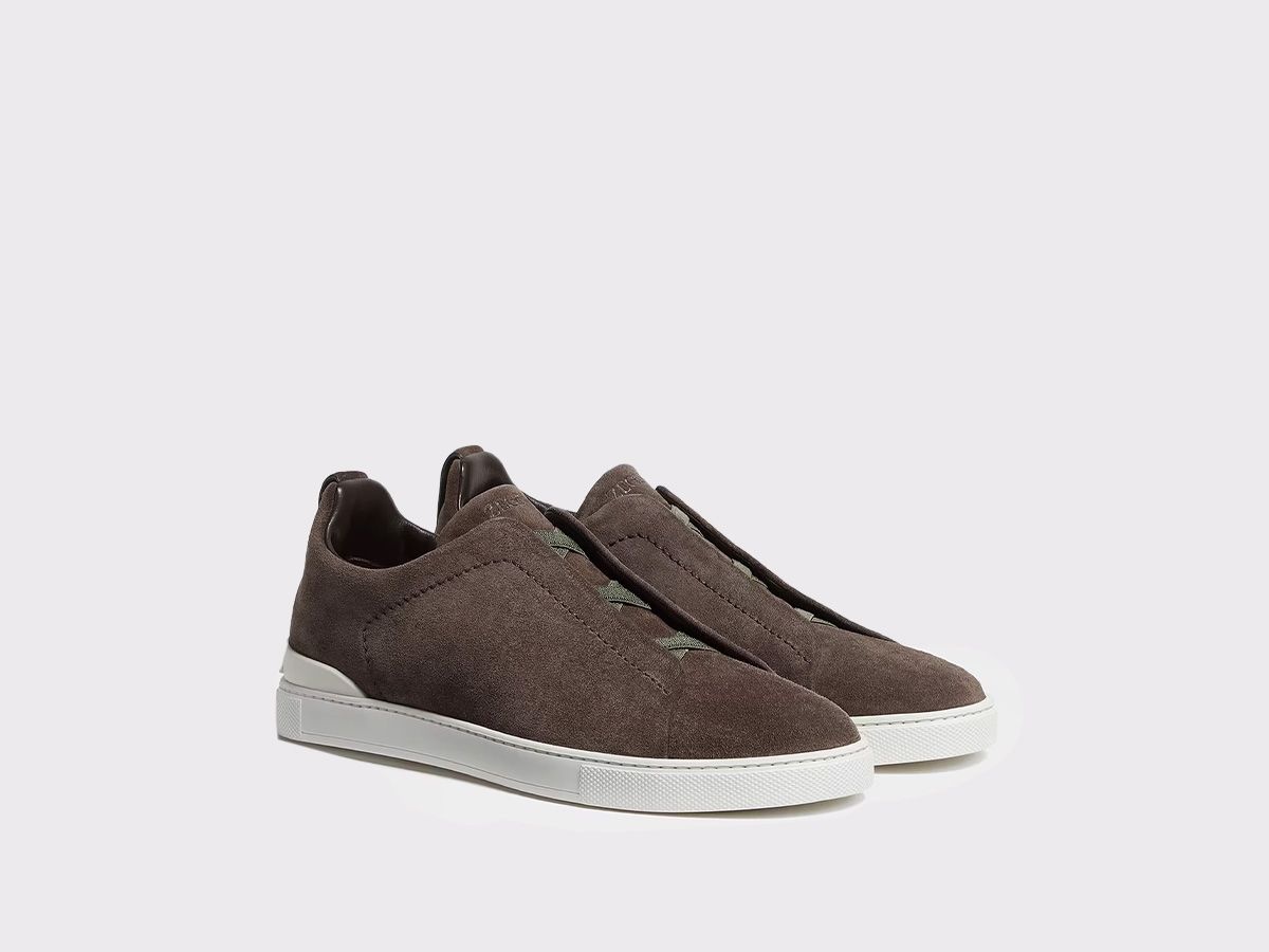 Zegna Suede Triple Stitch sneaker